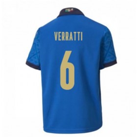 Camisolas de futebol Itália Verratti 6 Equipamento Principal Euro 2020 Manga Curta